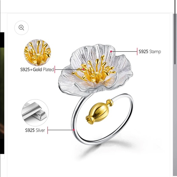 Blooming poppies ring - Picture 3 of 7